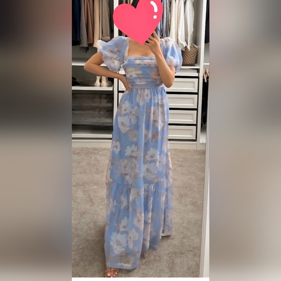 Abercrombie & Fitch Light Blue Floral Maxi Dress - Picture 2 of 8